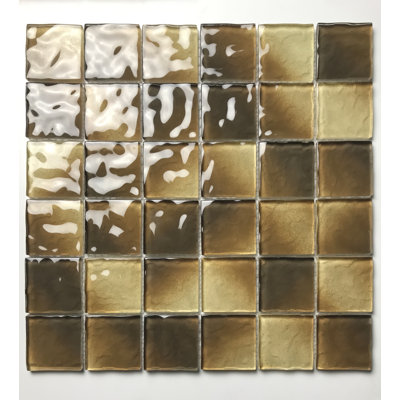 Carreau de mosaïque carré en verre texturé pour mur et piscine
