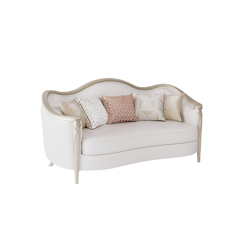 Causeuse en cuir véritable 76,7 po