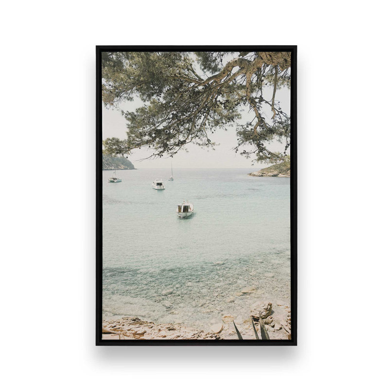 Impression sur toile Peaceful Ocean Cove, H 12,75 po x l 8,75 po x P 1,75 po, Cadre flottant noir satiné