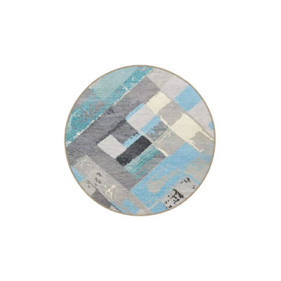 Tapis décoratif à motif moderne bleu