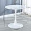 Table de salle à manger 31,5 "de couleur blanche à plateau tulipe de style Mid-Century pour 2 à 4 personnes avec plateau en MDF rond, table de salle à manger à piédestal, table basse de loisirs-526882393-526882395