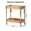 Larroux Handwoven Rattan Kitchen Trolley, 2-Tier Wicker Storage Cart With Raised Edges