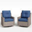 Ensemble de 2 chaises de patio pivotantes en acier et rotin toutes saisons Alto-1423157024