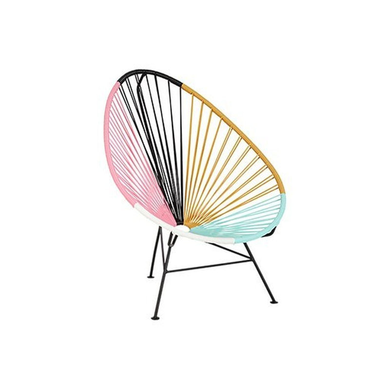 Dawud Outdoor Armless Lounge Chair, Pink/Black/Yellow