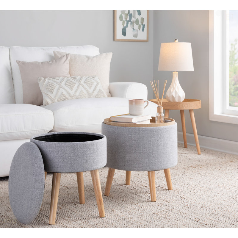 Repose-pieds avec rangement Tray, Gris