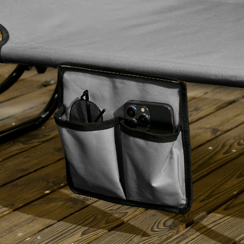 Chaises longues inclinables réglables, Gris