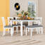 Ensemble de table de salle à manger 6 pièces avec banc et chaises rembourrées-393126650-393126651-393126655