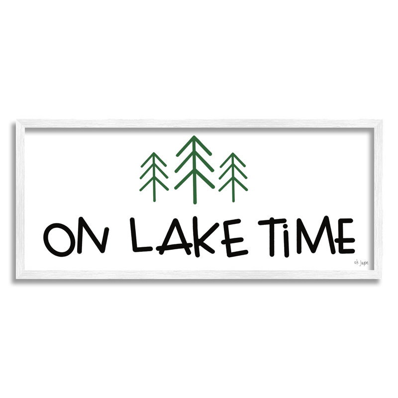 «On Lake Lake» par Jaxn, L 24 po x H 10 po, Giclée encadrée blanc bord de mer