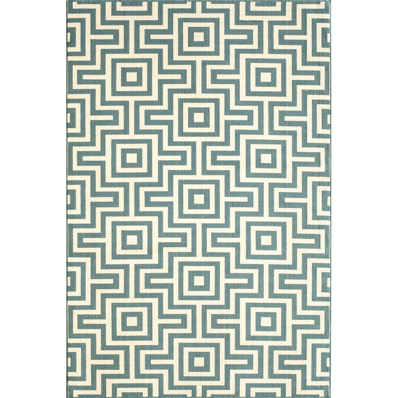 Tapis bleu Turnbow, 6 pi 7 po x 9 pi 6 po