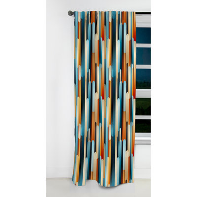 Rideau occultant rayé bleu et beige Nostalgia - 1 panneaux