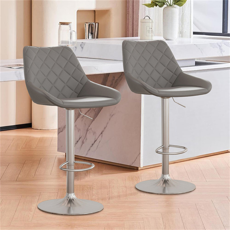Brishen Swivel Upholstered Adjustable Height Counter Stool
