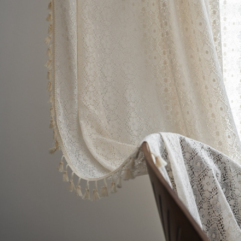 Ciccia Cotton Blend Semi Sheer Curtain Pair, 59" W x 63" L
