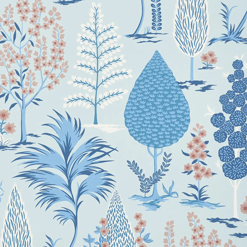 Pandora Wallpaper, Delft/Rose