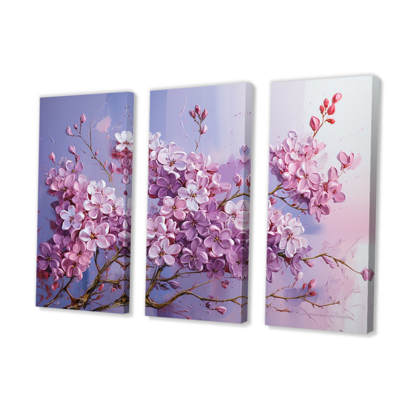 Mauve lilas «Country Charm III», ensemble de reproductions d'art mural, H 32 po x l 48 po x P 1 po