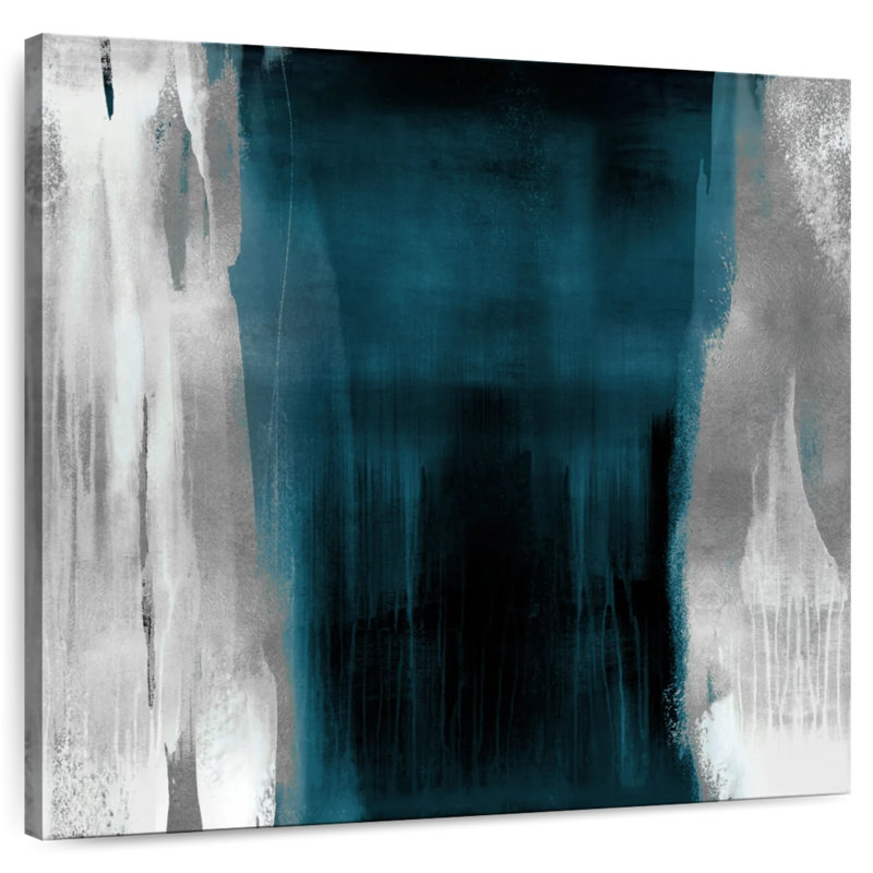 Avery Free Fall Teal With Silver II, 10" H x 10" W