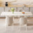62.99" Modern Rectangle Cream White Dining Table Set with 4 Chairs for Kitchen, Bar, Living Room-1200877693-1179052235