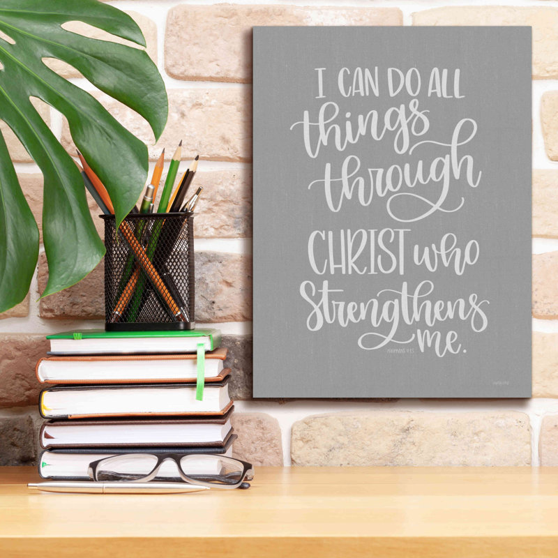 «I Can Do All Things On Canvas» par Imperfect Dust Print, H 16 po x l 12 po x P 0,75 po