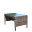 Table basse d'extérieur avec plateau en verre trempé - Coussin beige, assemblage requis, beige, 80 cm
