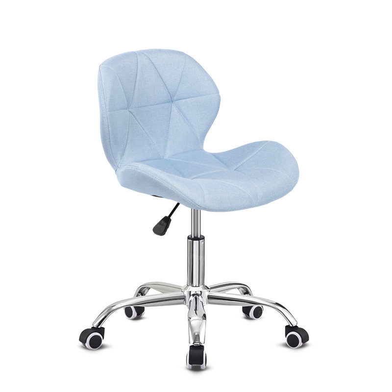 Erltrud Velvet Office Chair, Blue, Fabric