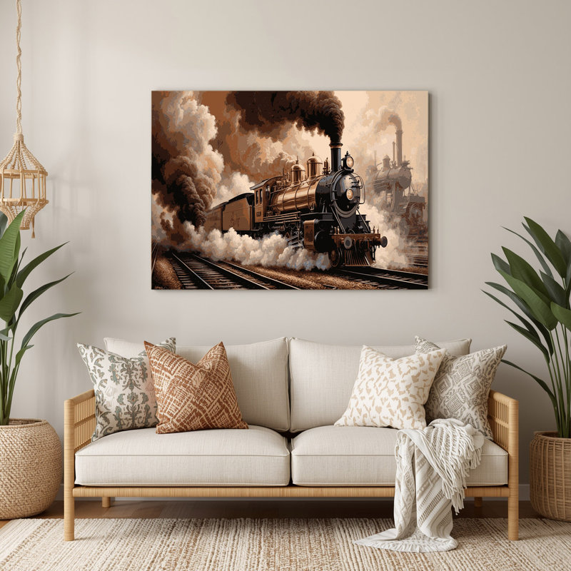 Transport, locomotive à vapeur rétro, art mural en métal noir, H 24 po x l 36 po x P 0,05 po