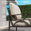 De 2 fauteuils toutes saisons avec coussins beiges, ergonomiques, convenant aux patios, structure en kaki, assemblage rapide en mousse de 4 po de hauteur, bord de piscine et jardins