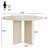 47.2" Mid-Century Modern Round Dining Table with Fluted 4 Legs Base, Beige Wood Texture-410101831