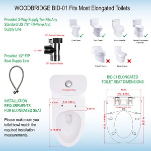 WoodBridge Elongated Toilet Seat Bidet & Reviews | Wayfair