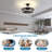 19.7" Industrial Caged LED Ceiling Fan Light with Remote Control, Dimmable, 3 Color Temperatures Selectable