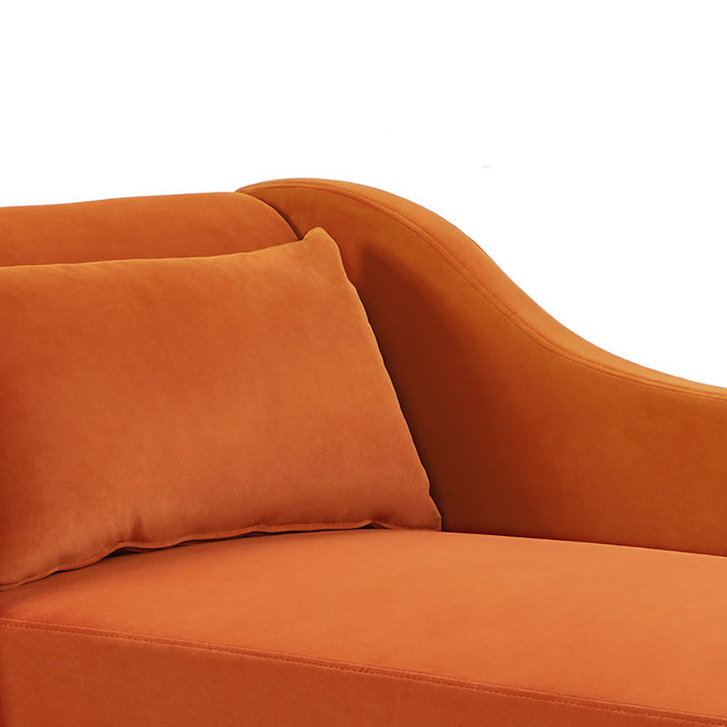 Chaise longue rembourrée en velours Barbanell, Orange