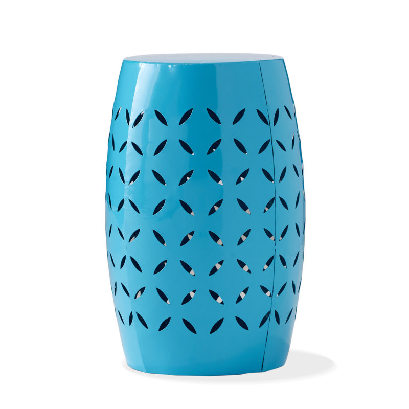 12" Accent Side Table, Cylindrical Design End Table For Living Room, Family Room, Or Entryway, Industrial Style,Coffee Side Tables For Indoor Outdoor, Blue Color