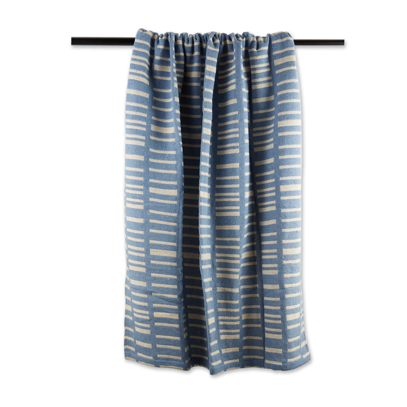 Sori Cotton Hand Woven Throw Blanket, Blue