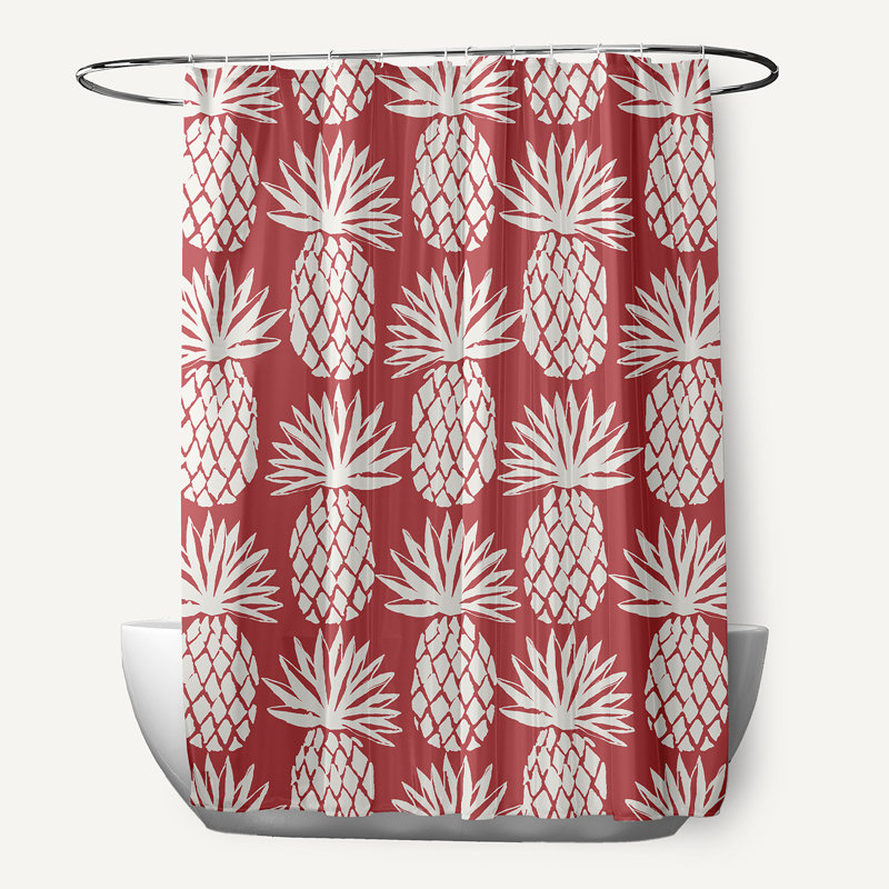 Rideau de douche simple abstrait, Rouge