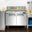 Coolski 48’’ W Commercial Salad Bar Refrigerator with 2 Doors, Refrigerated Salad Food Prep Table for Restaurants Cafeterias Sub Shops, 12 Food Pans Stainless Steel ETL NSF Approved