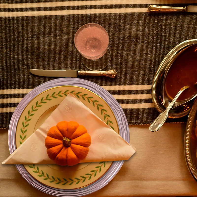 Striped Dinner Plate, Pink
