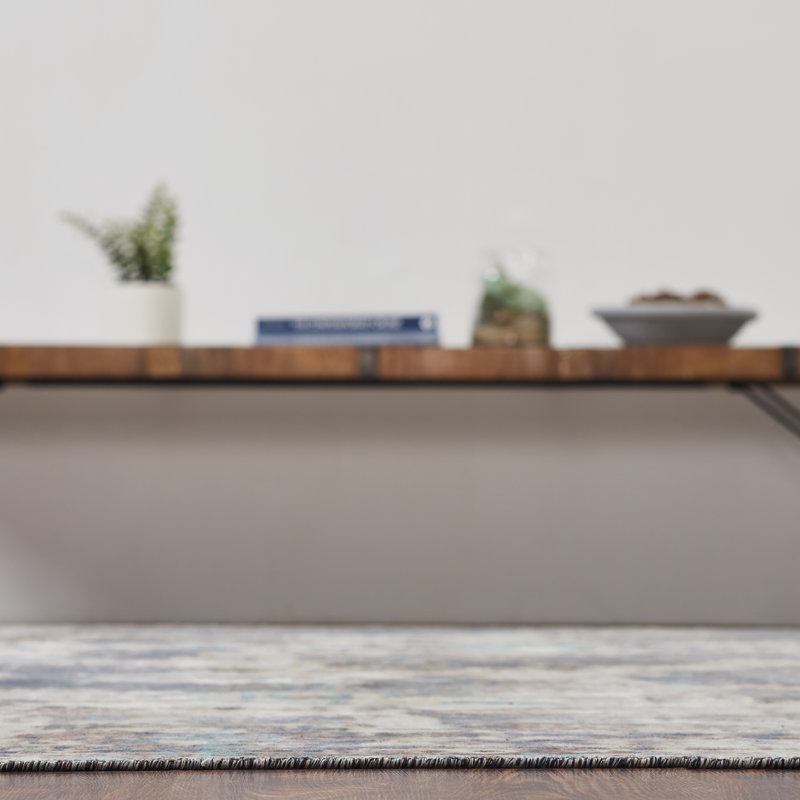 Abstract Area Rug in Blue, Rectangle 8'6" x 11'6"
