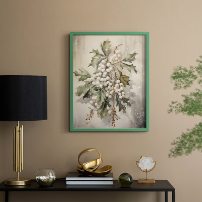 «Christmas Holiday Art» DCXCIX, reproduction d'art encadrée - bois massif