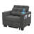 38" Wide Convertible Chair 3-In-1 Pull Out Sleeper Futon Chair Beds with Wireless Charging-1080061093