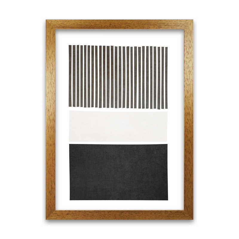 Mid Century Modern Art Original - Print, 59cm H x 42cm W x 3cm D, Oak Frame