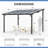 12 Ft. W x 10 Ft. D Outdoor Metal Pergola with Sloped Roof Patio Gazebo for Backyard, Deck-128942185