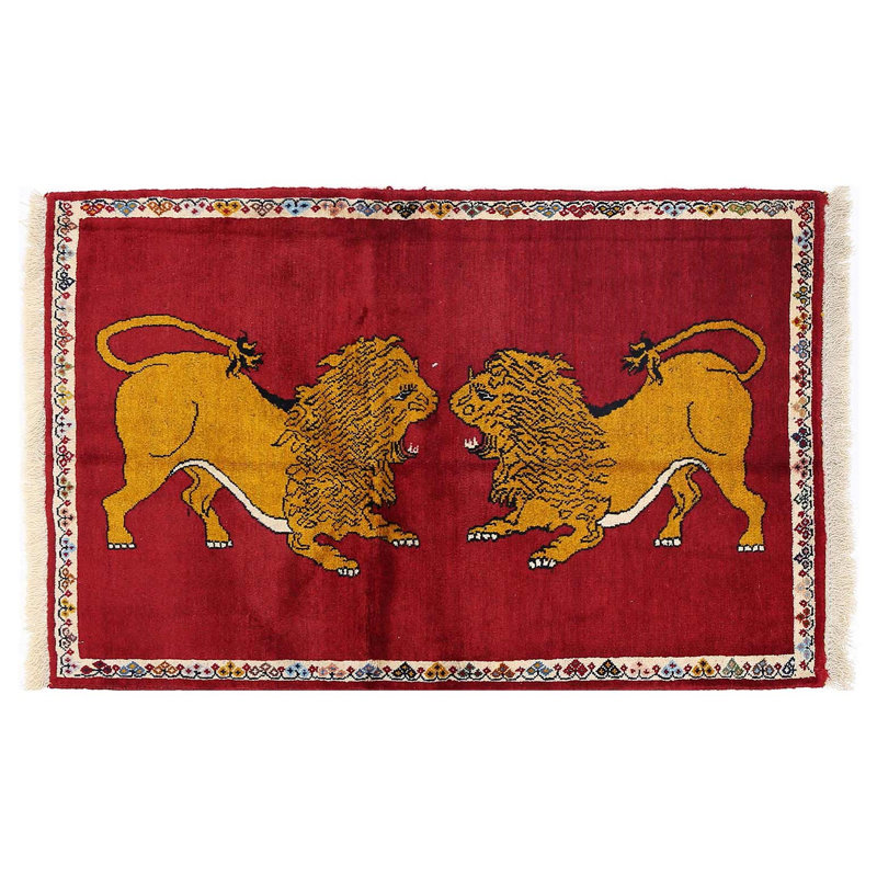 Tapis en laine noué à la main 2 pi 9 po x 4 pi 5 po Shiraz