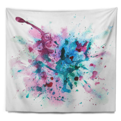 Abstraite aquarelle bleu et violet peinture tache de tapisserie