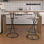 Ensemble de 2 tabourets de bar rembourrés avec tabourets de bar à hauteur de comptoir en velours moderne pour îlot de cuisine, salon (noir et rayé)-1635604095
