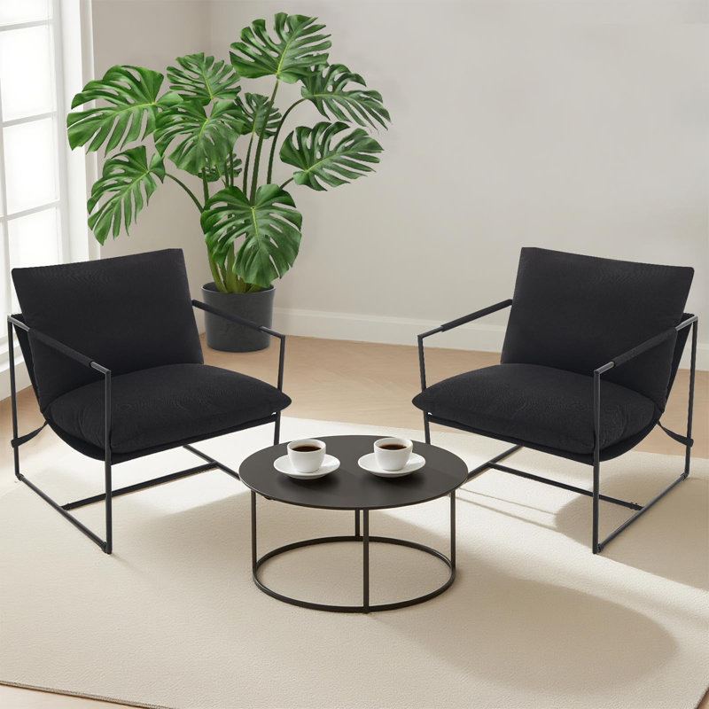 Upholstered Accent Chair, Black