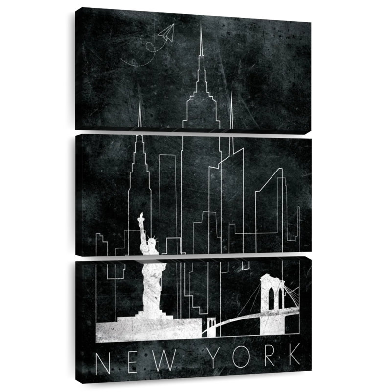 Sireci Linear NYC Skyline, 32" H x 20" W