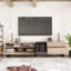 Meuble télé pour téléviseur de 80 po avec espace de rangement-1822986979
