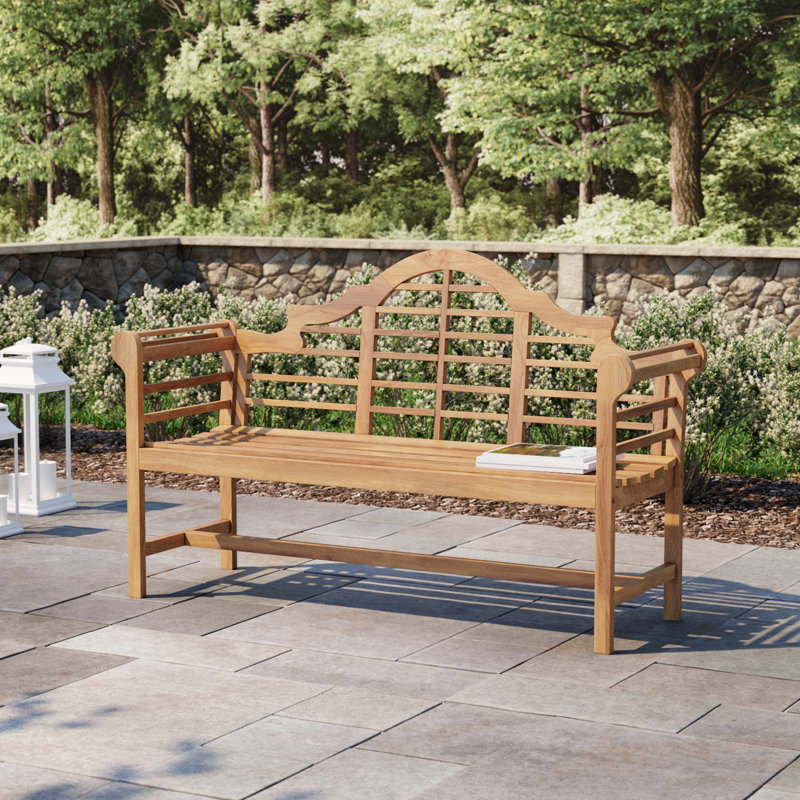 Bea Solid Wood Teak Outdoor Bench, 41" H x 65.75" W x 23.5" D