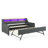 Tyvessa Contemporary Upholstered Sofa Bed with RGB LED Lights, Wireless Charging Headboard, Adjustable Storage Headboard & Dual Drawers-129598187