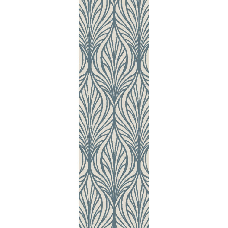 Belladonna Hand Tufted Wool Geometric Area Rug in Blue/Beige