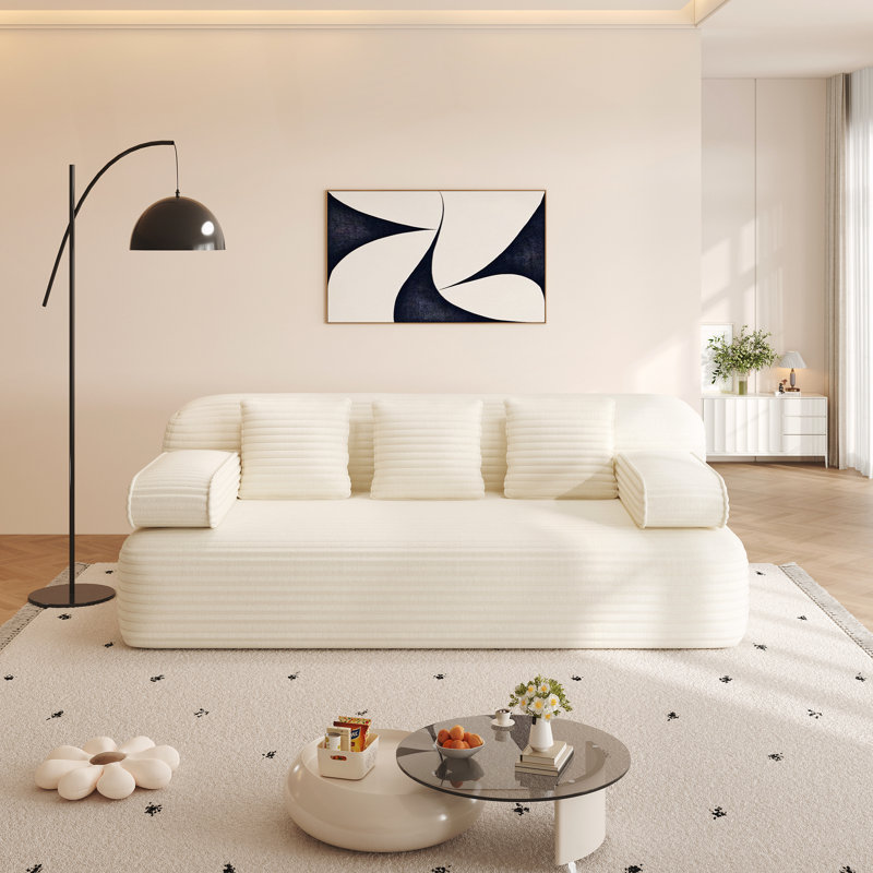 Canapé pour petits espaces, appartements et chambres à coucher, Beige