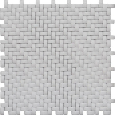 11.7" X 11.8" Glass Basketweave Mosaic Tile